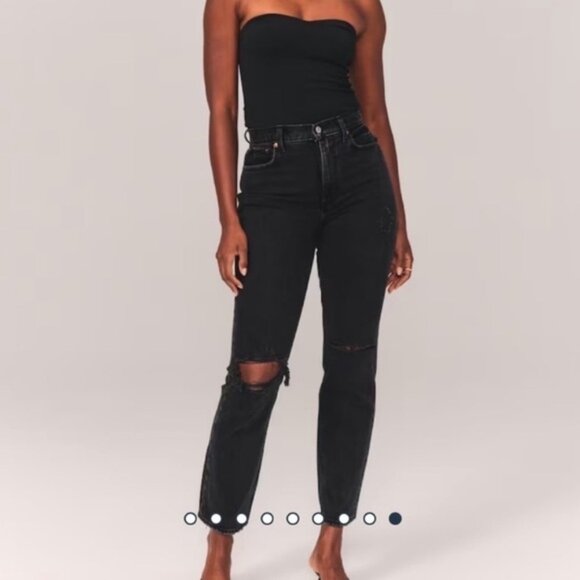 Abercrombie & Fitch Curve Love Ultra High Rise Ankle Straight Jeans - Picture 3 of 10